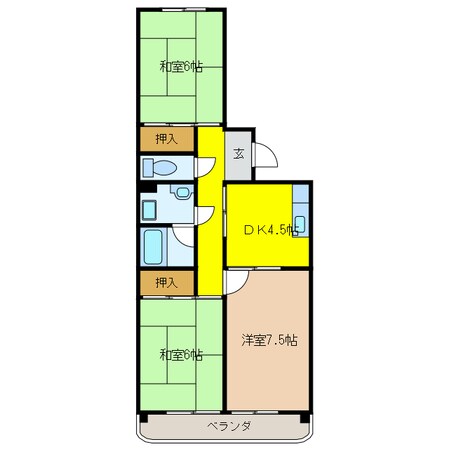 マンション城南の物件間取画像